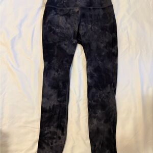 Lululemon Align High Rise Black Tie-Dye Leggings 28”